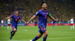 Falcao celebró el segundo gol de Colombia.